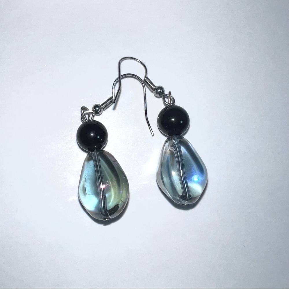 Glass & Gem Handmade Drop Earrings